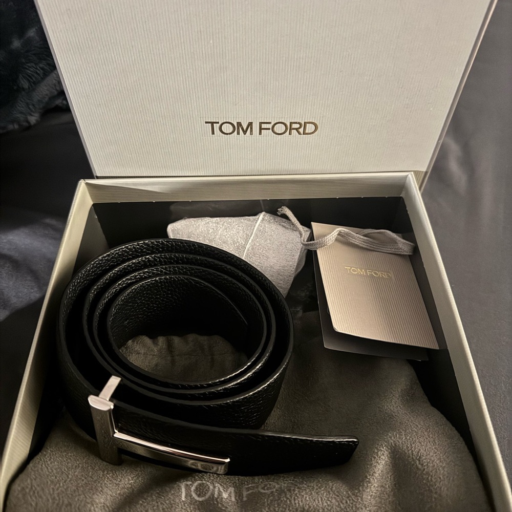Tom Ford Black Leather Men's Belt